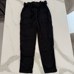 Elevenses Anthropologie Linen Blend High Waisted Paper Bag Pants Women’s Medium